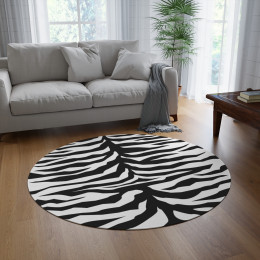 Round Rug Zebra print