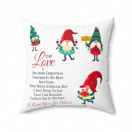 Spun Polyester Square Pillow Merry Christmas to my Love, Christmas gift idea