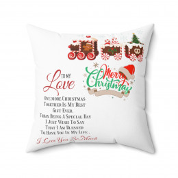 Spun Polyester Square Pillow Merry Christmas to my Love